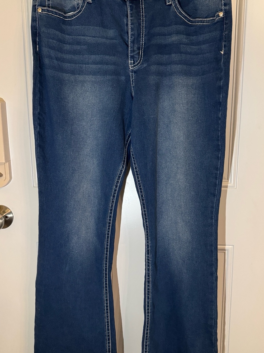 Love Indigo Dark Blue Wide Leg Jeans